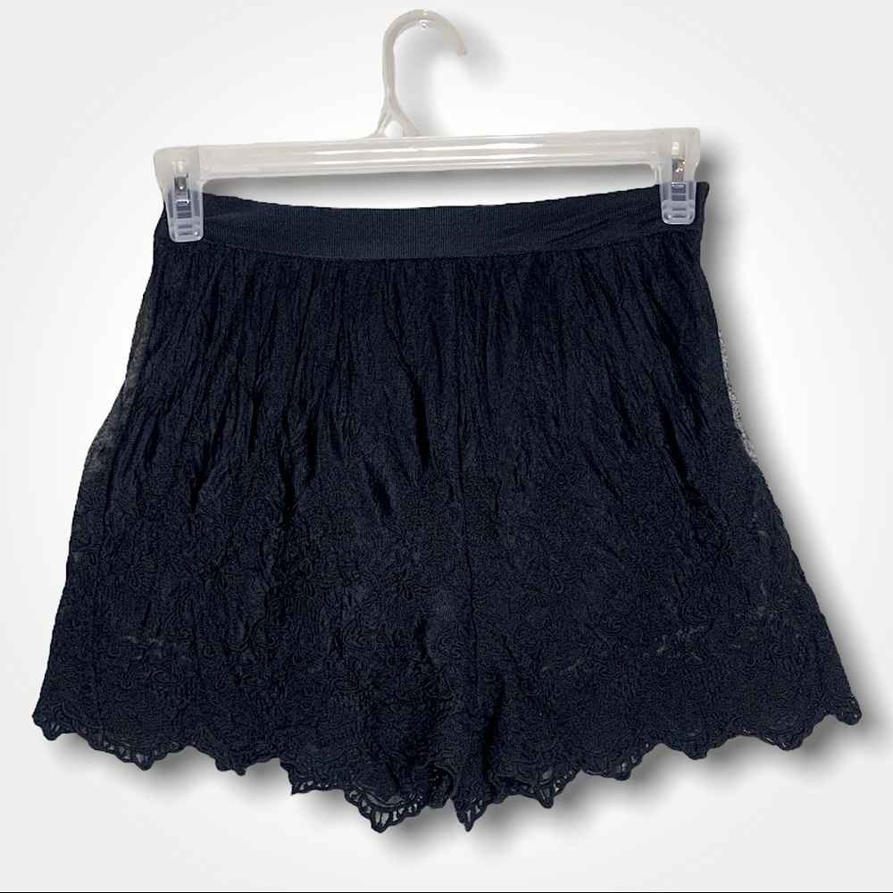 Black lace shorts